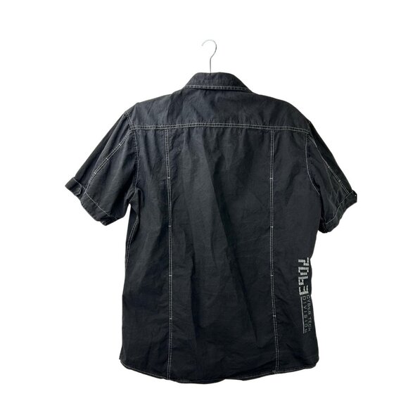 7 Diamonds Men's Large Utility Flap Pocket Casual Snap Front Short Sleeve Shirt - Picture 7 of 13